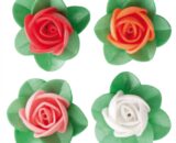 Wafer cvjetići sa listovima 4cm 100/1