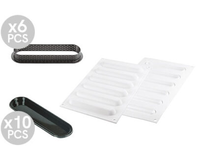 Set TARTE RING OBLONG 146x34mm/kalup 132x21mm + 6 prstenova