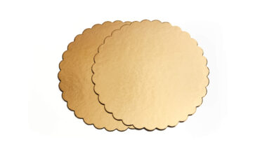 Kartonski zlati podstavek, ovalni rob  3mm fi32cm