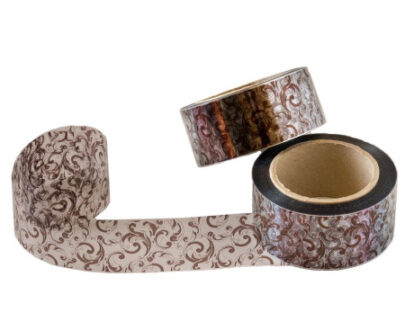 Prozorna folija rjav ornament 50mm/40mkm/100m