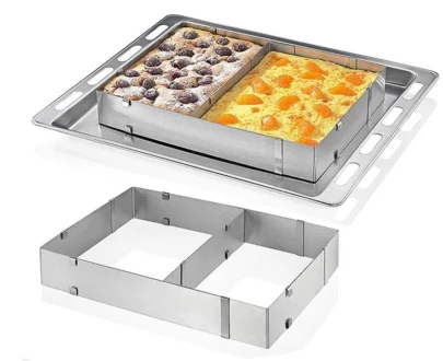 Nastavljiv kvadratni kovinski kalup 28cm-53cm/18cm-35cm  H5cm