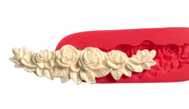 Silikonski kalup bordura 4 vrtnice 13x4cm