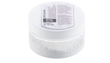 Jedilna barva v prahu liposubilna BELA 20g CSL09