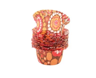 Muffin kadice fi5cm h3,5cm Flower Power crvene 20/1