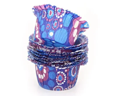 Muffin kadice fi4,5cm h3cm Flower Power plave 20/1