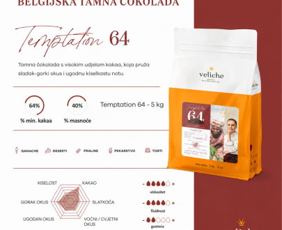 VELICHE Temptation temna čokolada 64% 5kg