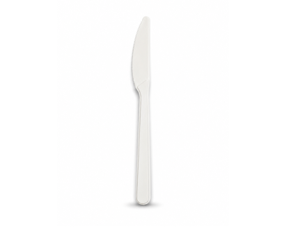 Noži iz PP za večkratno uporabo, 18 cm, beli, pakiranje po 50 kosov